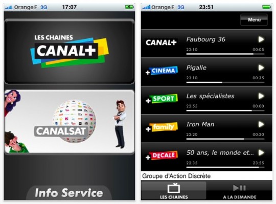 Canal+ sur iPhone