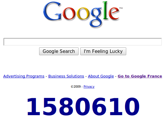 Google compte a rebours avant 2010