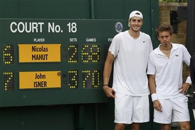 Mahut et Isner à Wimbledon