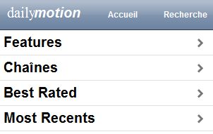Dailymotion sur iPhone