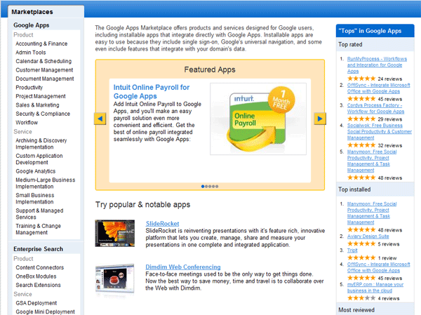 Google Apps Market Place Google Apps Market Place