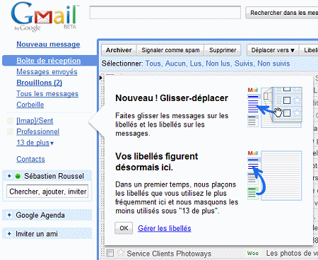 Glisser Déposer Gmail